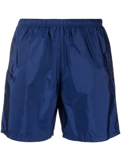 Prada Recycled Nylon Swim Shorts In Blue