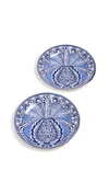 La Doublej Dessert Plates Set Of 2 In Big Pineapple Blu
