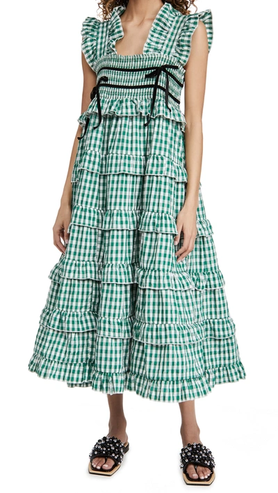 Sister Jane Roller Gingham Midi Dress In Green