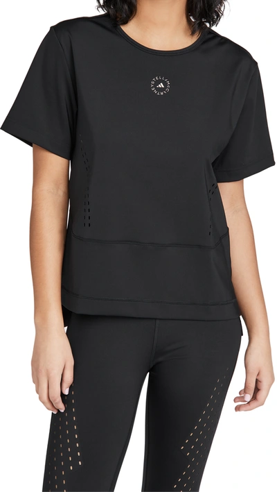 Adidas By Stella Mccartney Truestrength Recycled Fibre-blend T-shirt In Black