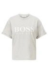 Hugo Boss - Logo Relaxed Fit T Shirt In Organic Cotton - Silver