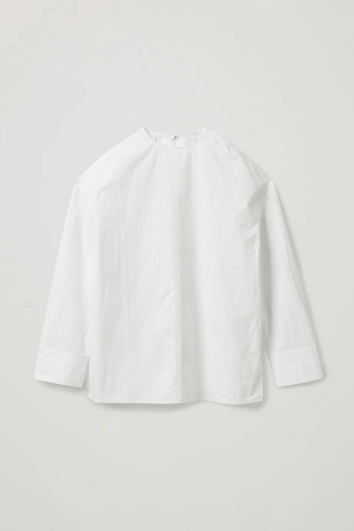 Cos Cut-out Shoulder Top In White