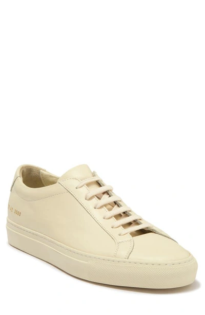 Common Projects Achilles Low Saffiano Leather Sneakers In Beige