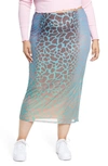 Afrm Felix Power Mesh Skirt In Placement Giraffe