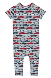 Posh Peanut Baby Boy's Miles Car Print Short-sleeve Jumpsuit In Miles
