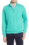 Peter Millar Quarter Zip Knit Pullover In Pesto