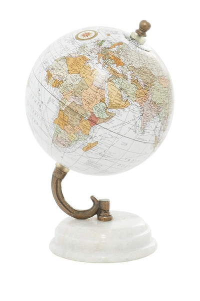 Willow Row White Marble And Metal Modern Globe