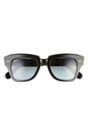 Ray Ban State Street 49mm Gradient Square Sunglasses In Black/ Light Grey Blue Grad