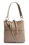 Topshop Double Pocket Faux Leather Hobo In Grey