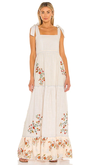 Agua Bendita Helina Sunbaze Maxi Dress In Beige