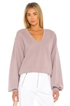 AGOLDE V NECK BALLOON SLEEVE SWEATSHIRT,AGOL-WK34