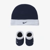 Nike Baby Hat And Booties Set In Blue