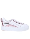 Dsquared2 551 Box Sole White Pink Sneaker In White/pink