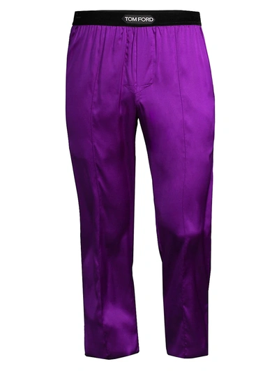 Tom Ford Stretch-silk Pajama Pants In Amethyst