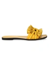 Tory Burch Rope Fringe Leather Slides In Golden Cre