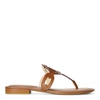 Ralph Lauren Audrie Burnished Leather Sandal In Deep Saddle Tan