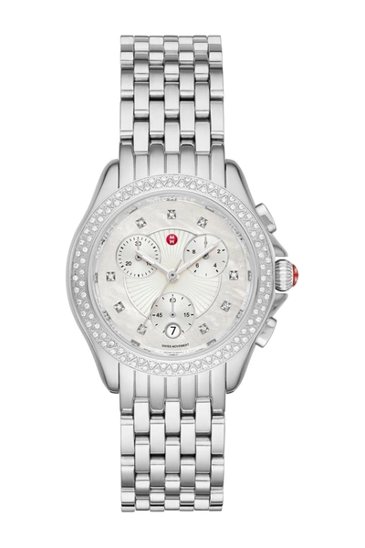 Michele Belmore Chronograph Diamond Embellished Bracelet Watch, 37mm In Neutral