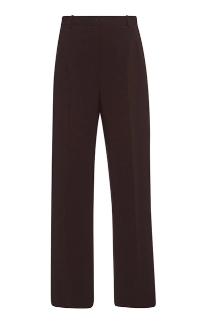 The Row Acker Wool-blend Straight-leg Pants In Brown