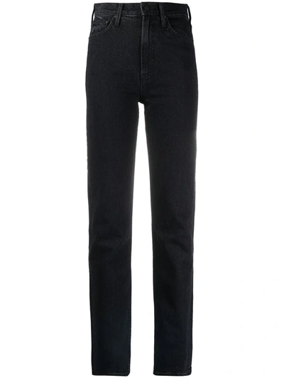 Mother High Waisted Rider Skimp Slim Straight Jeans In Not Guilty In Blue