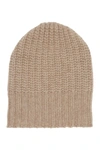 Portolano Ribbed Cashmere Knit Beanie In Nile Brown