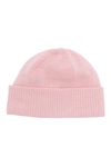 Portolano Cashmere Rib Hat In Pwdr Pink