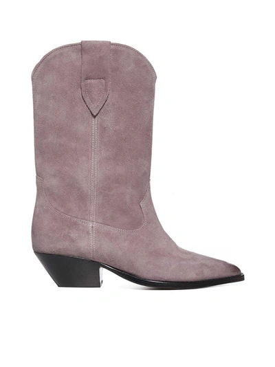 Isabel Marant Duerto Suede Western Boots In Mauve