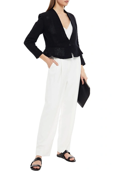 Iro Ignanie Crocheted Cotton-blend Jacket In Black