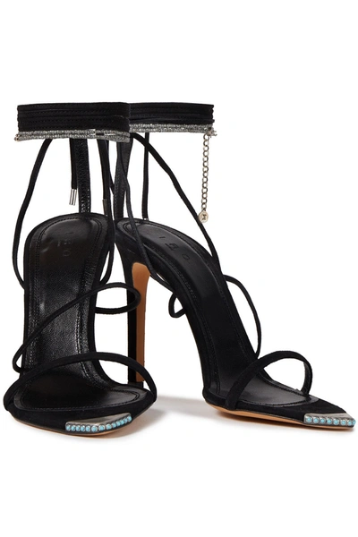 Iro Hyne Embellished Suede Sandals In Black