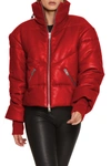 Walter Baker Edwina Leather Puffer Jacket In Red