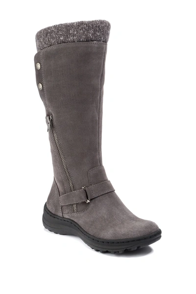 Baretraps Adele Tall Water Resistant Faux Shearling Boot In Gunmetal