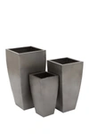 Willow Row Contemporary Tapered Rectangular Gray Iron Planter