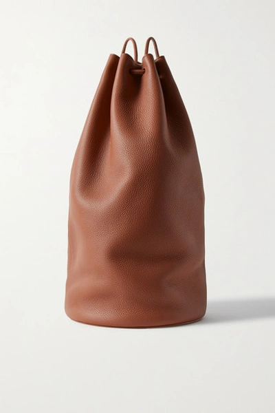 The Row Massimo Textured-leather Backpack In Sand