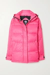 Canada Goose Approach Hooded Printed Quilted Shell Down Jacket In Pink