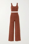 REFORMATION + NET SUSTAIN ISLE ORGANIC COTTON-BOUCLÉ CROPPED TOP AND WIDE-LEG PANTS SET