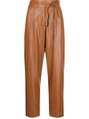 PINKO TAPERED FAUX-LEATHER TROUSERS