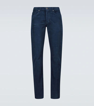 Tom Ford Corduroy Slim Fit Denim Jeans In Lead