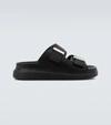 Alexander Mcqueen Oversized Strap-front Sandals In Black