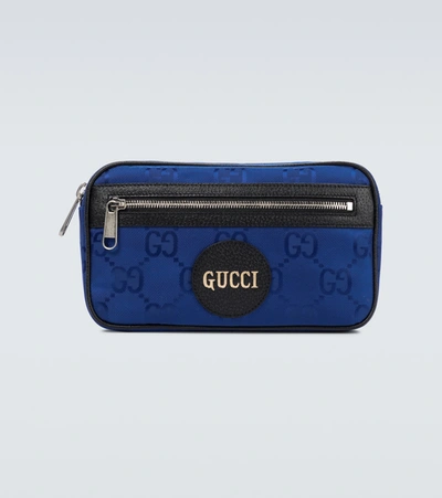 Gucci “ Off The Grid”有机尼龙腰包 In Blue