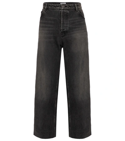 Balenciaga High-rise Wide-leg Organic Cotton Jeans In Black