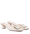 Roger Vivier Belle Vivier 45 Patent Leather Mules In White