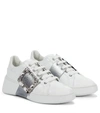 Roger Vivier White Viv Skate Sneakers With Rhinestone Buckles In White