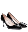 Roger Vivier 65mm Covered Buckle Patent Leather Pumps In Black