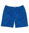 Moschino Kids' All Over Print Cotton Sweat Shorts In Blue