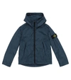 STONE ISLAND JUNIOR LOGO HOODED JACKET,P00543303