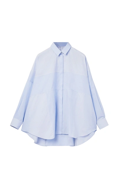 Loewe Striped Stretch Cotton Shirt In Blue