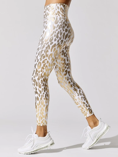 Carbon38 Metallic Leopard High Rise 7/8 Legging In Cream,gold Leopard
