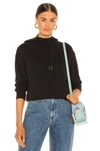 Vince Essential Cotton Hoodie In Black