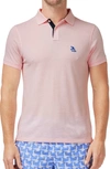 Tom & Teddy Cotton Pique Slim Fit Polo Shirt In Pastel Pink