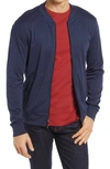 Robert Barakett Georgia Baseball Collar Track Jacket In Blue Night