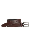 Johnston & Murphy Xc4 Waterproof Leather Belt In Mahogany Leather